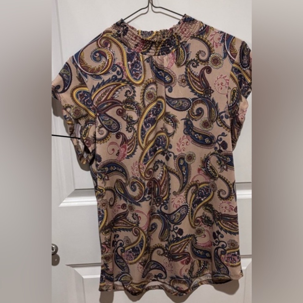 Paisley‎ Print Boho Women's Top Size XL